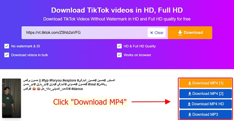 save tiktok video to device